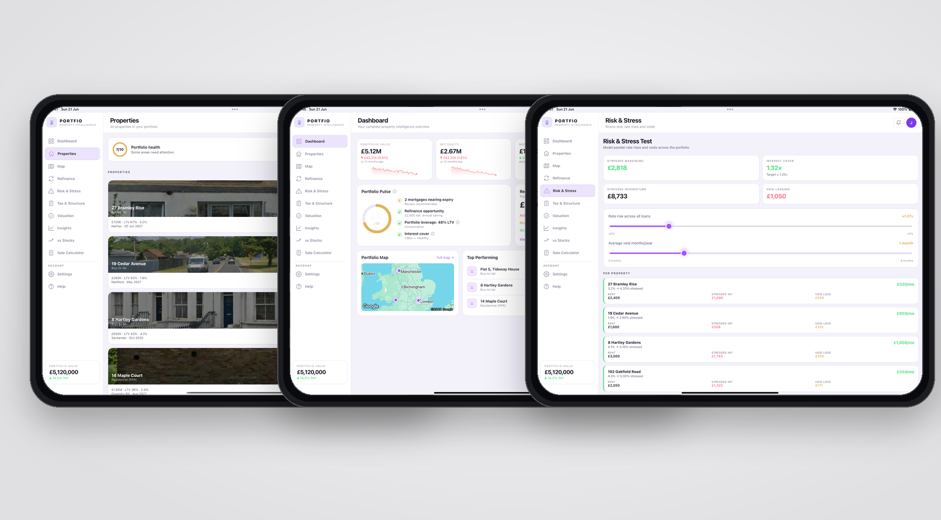 Portfio Properties, Tax and Insights on iPhone